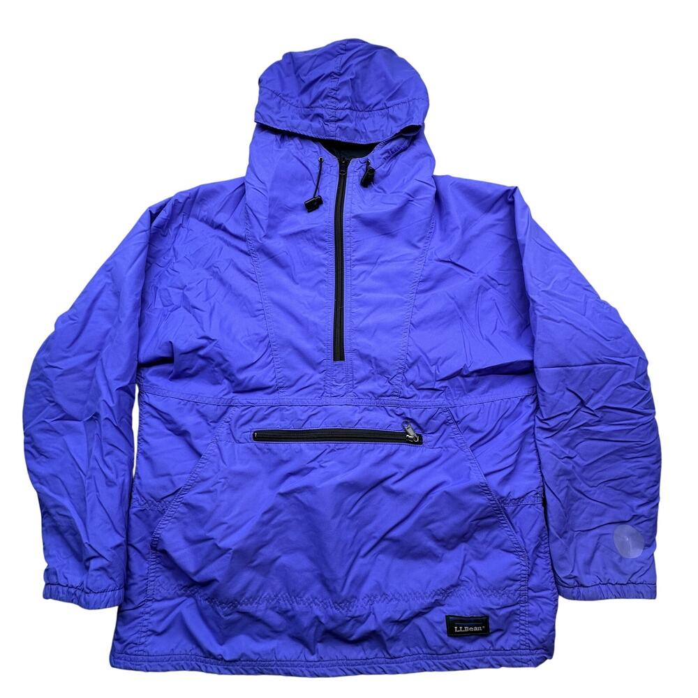 Vintage LL Bean Thinsulate Nylon Windbreaker 1/2 Zip Anorak Jacket Womens Small